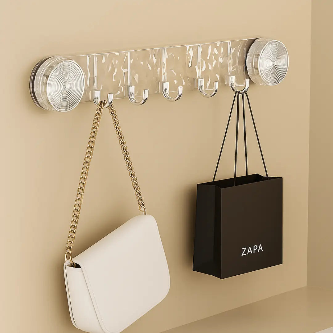 Multi-Purpose Wall Mounted Suction Cup Hook Rack